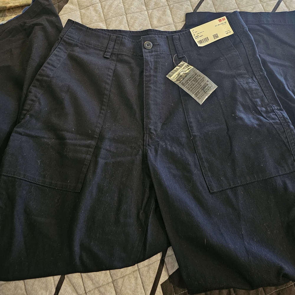 Uniqlo navy straight utility pants